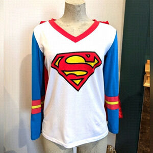 Super Girl Shirt with cape woman's size Medium, Superwoman, Superhero, Shero